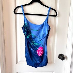 Vintage ROBBY LEN  Fashions Floral One Piece Bathing Suit—SZ. 13/14